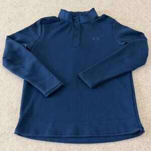 Under Armour Golf 1/4 Snap Pullover Blue Medium Textured